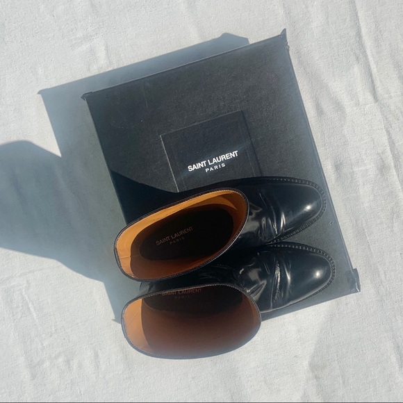 SOLD Authentic Saint Laurent Black Mid-Calf Boots - Picture 2 of 16
